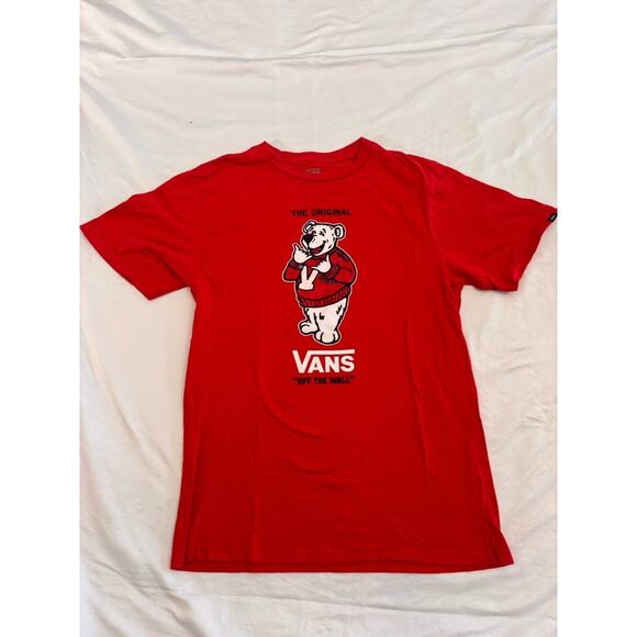 Boys Vans T-shirt XL Red Bear Graphic Tee - Picture 1 of 9